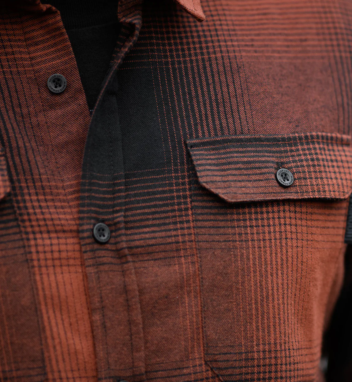 Hoonigan RUST Long Sleeve Flannel Shirt - Image 6